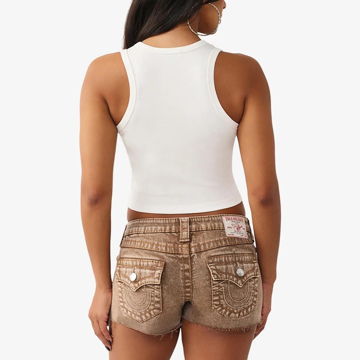 Bauchfreies Schnür-Tanktop mit Hufeisen