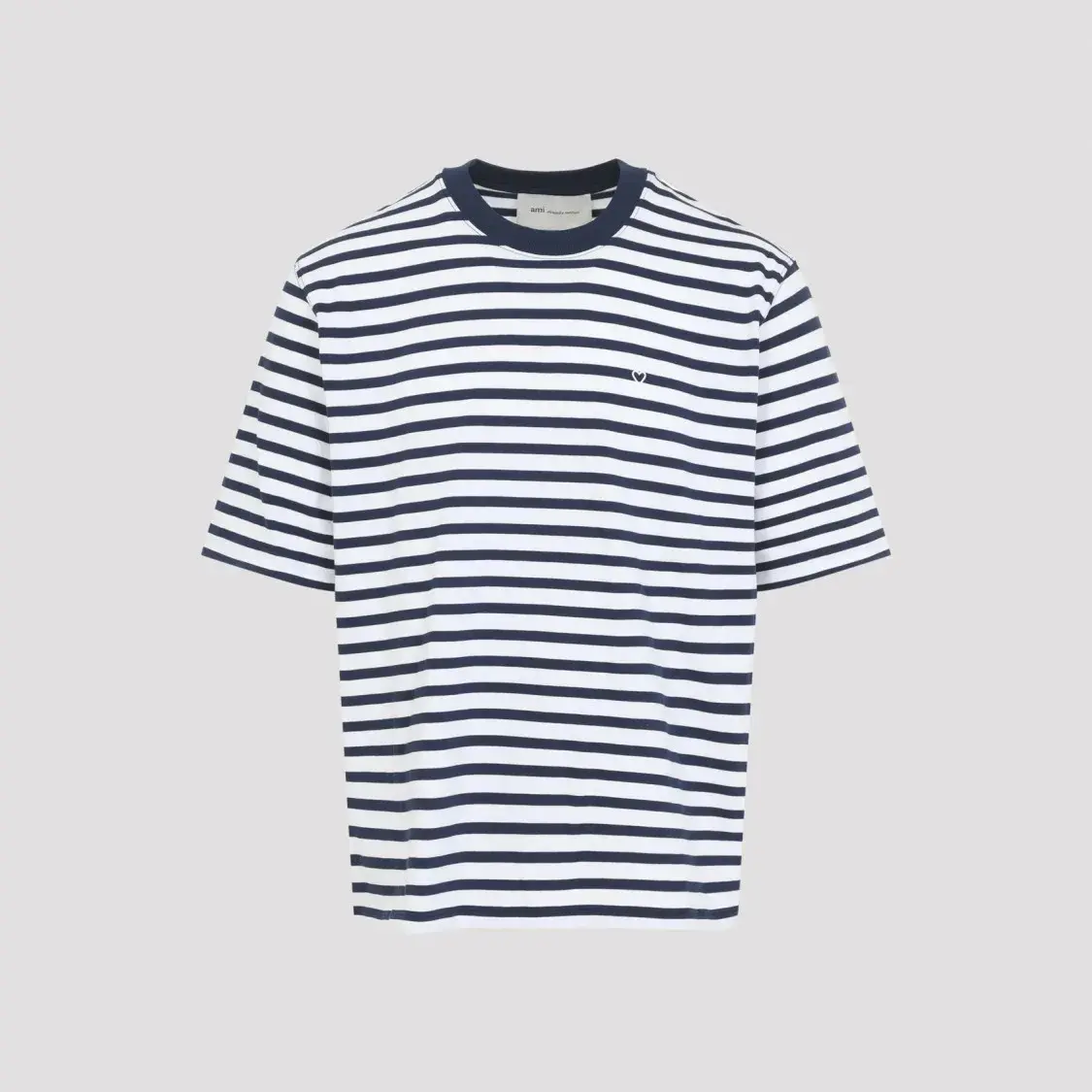 Gestreiftes T-Shirt mit kastenförmigem Schnitt und Herz