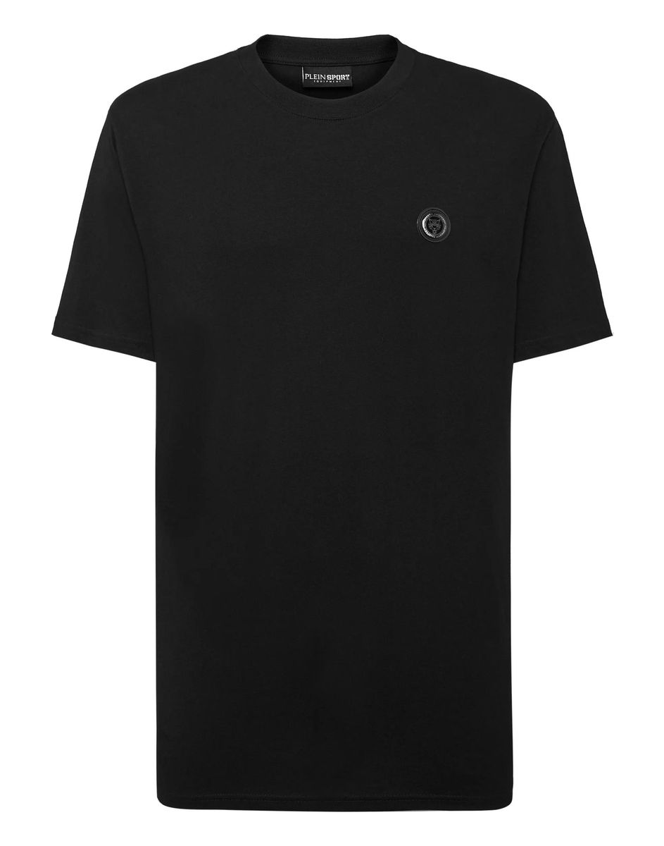 Schwarzes Herren T-Shirt mit Rundhalsausschnitt