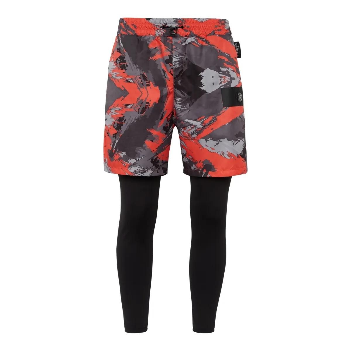 2-in-1-Aktiven-Shorts mit Camouflage-Print