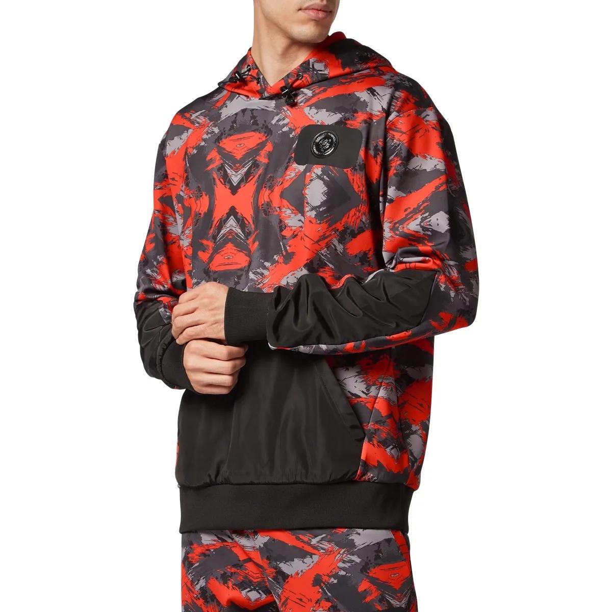 Fleece-Hoodie mit Camouflage-Print