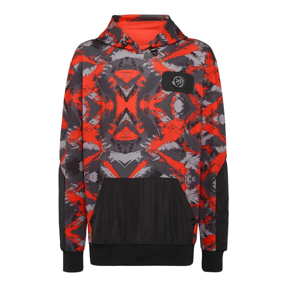 Fleece-Hoodie mit Camouflage-Print
