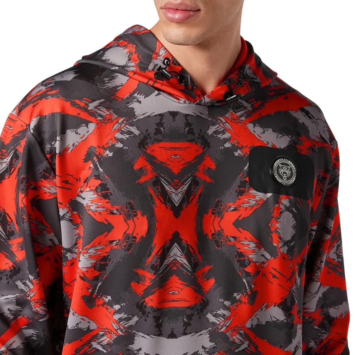 Fleece-Hoodie mit Camouflage-Print