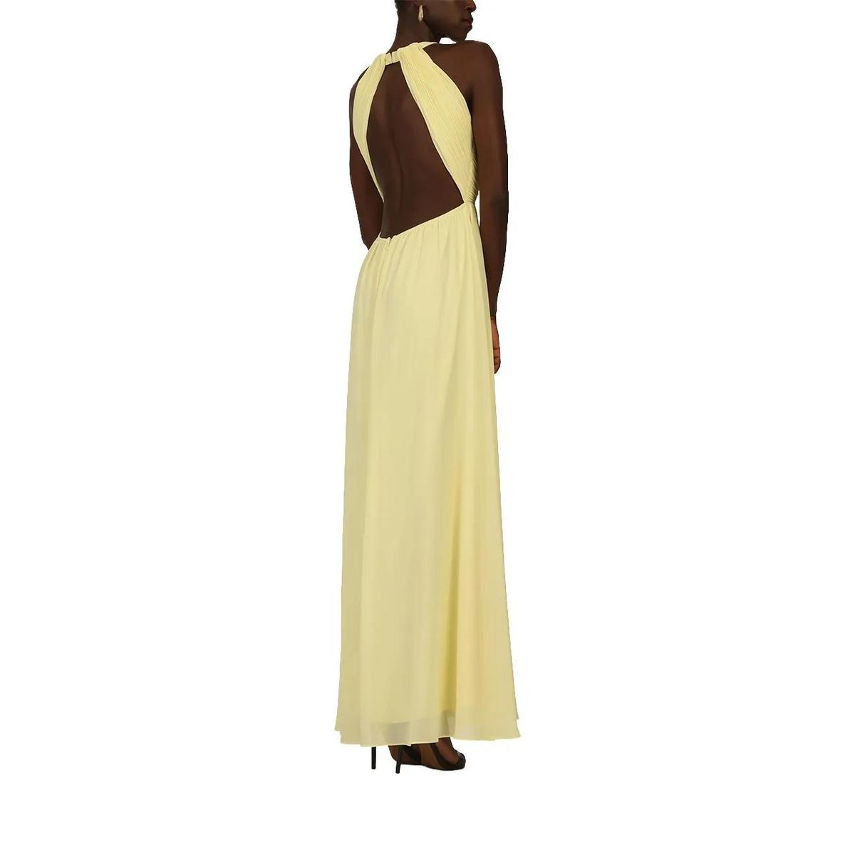 Elegantes rückenfreies Neckholder-Maxikleid