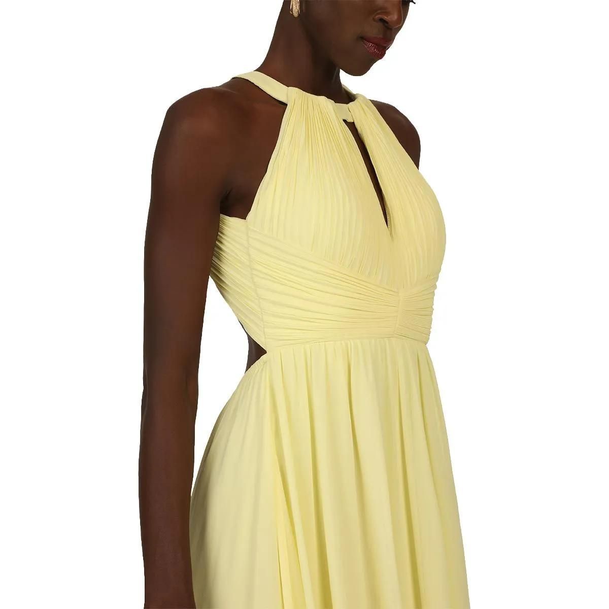 Elegantes rückenfreies Neckholder-Maxikleid