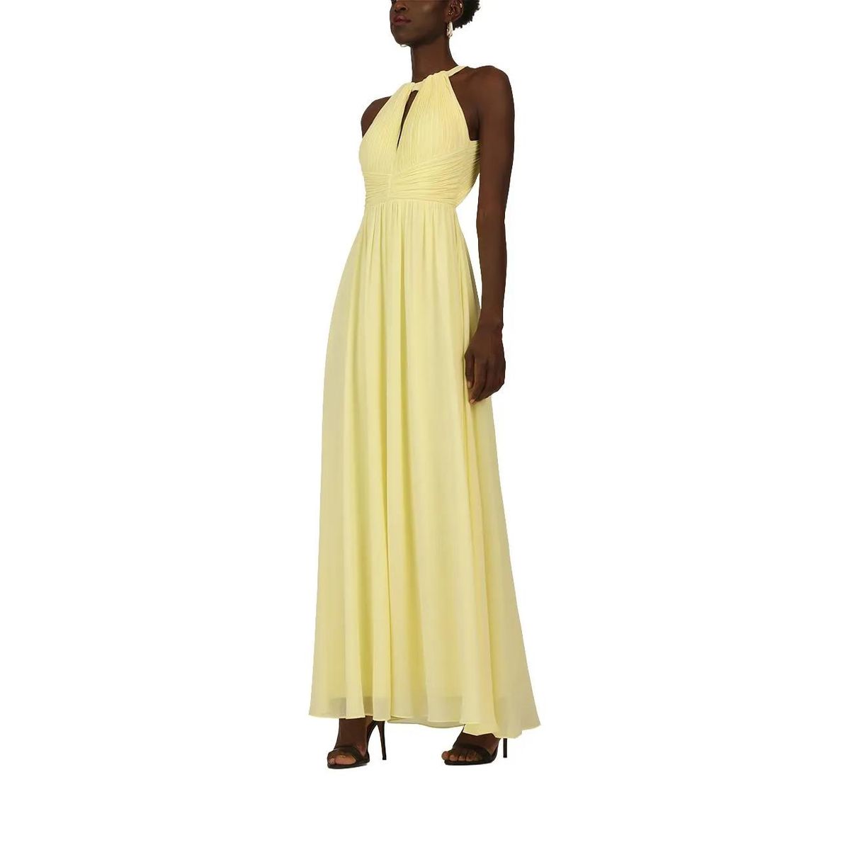 Elegantes rückenfreies Neckholder-Maxikleid