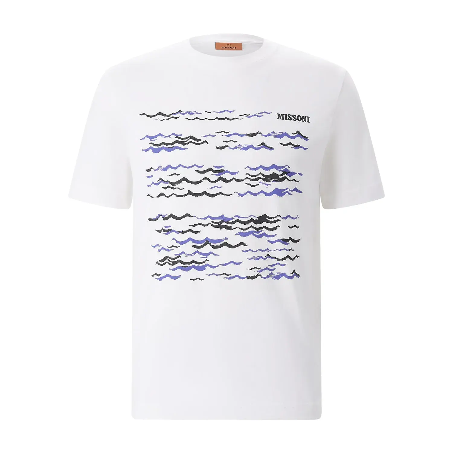 Baumwoll-T-Shirt mit grafischem Wellenmuster