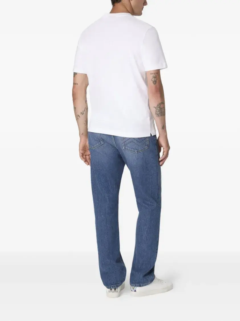 Baumwoll-T-Shirt mit grafischem Wellenmuster