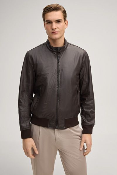 Windsor Lederjacke Braun Nappa Bomber Style Rippdetails