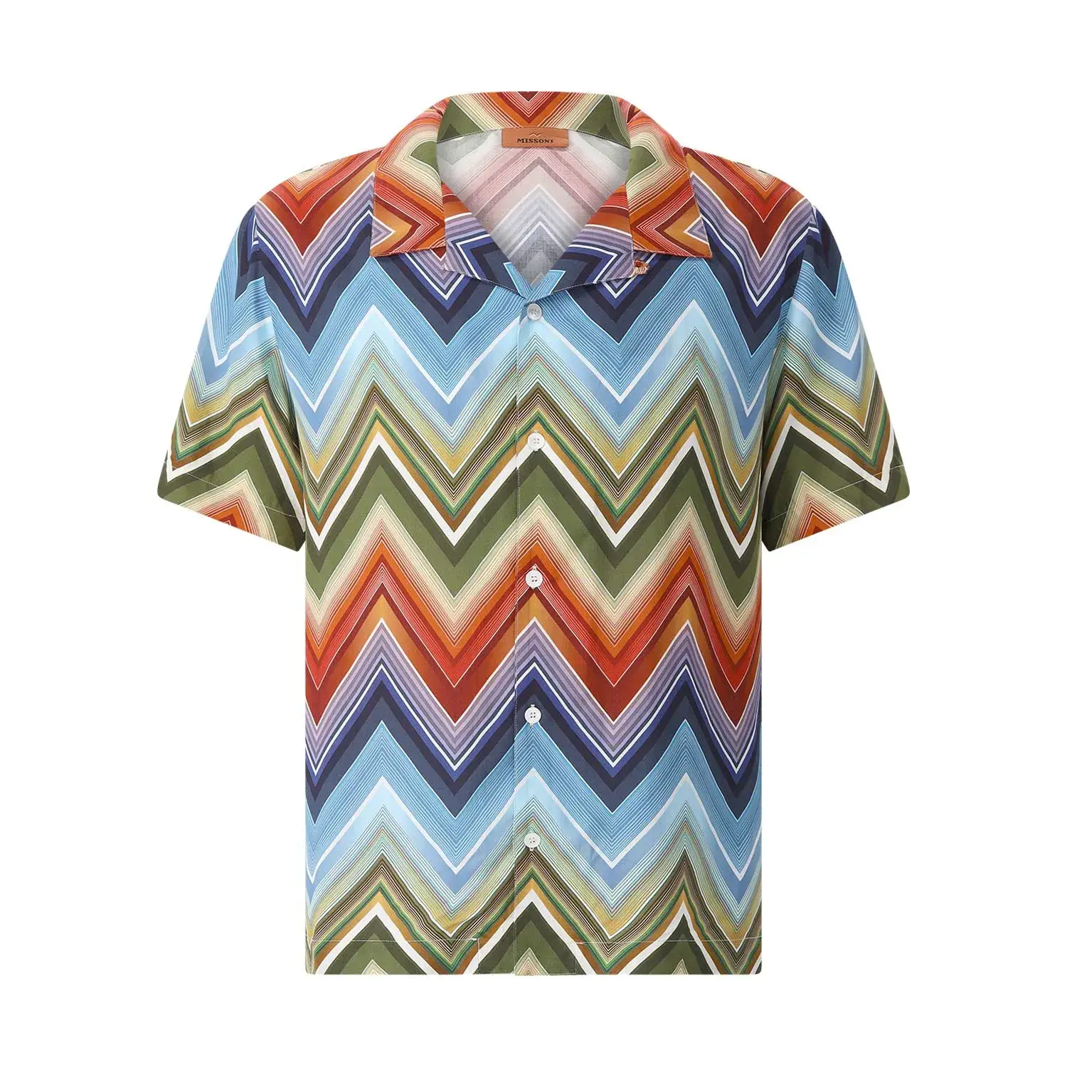 Buntes Zickzackmuster Viskosehemd