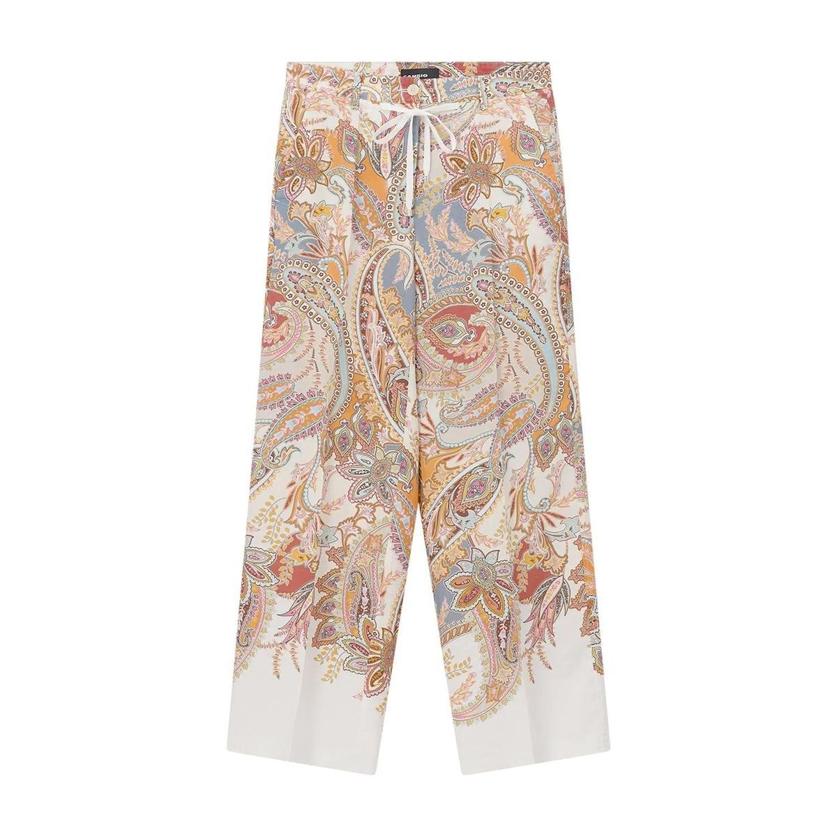 Gemusterte, Weitgeschnittene Cropped Hose