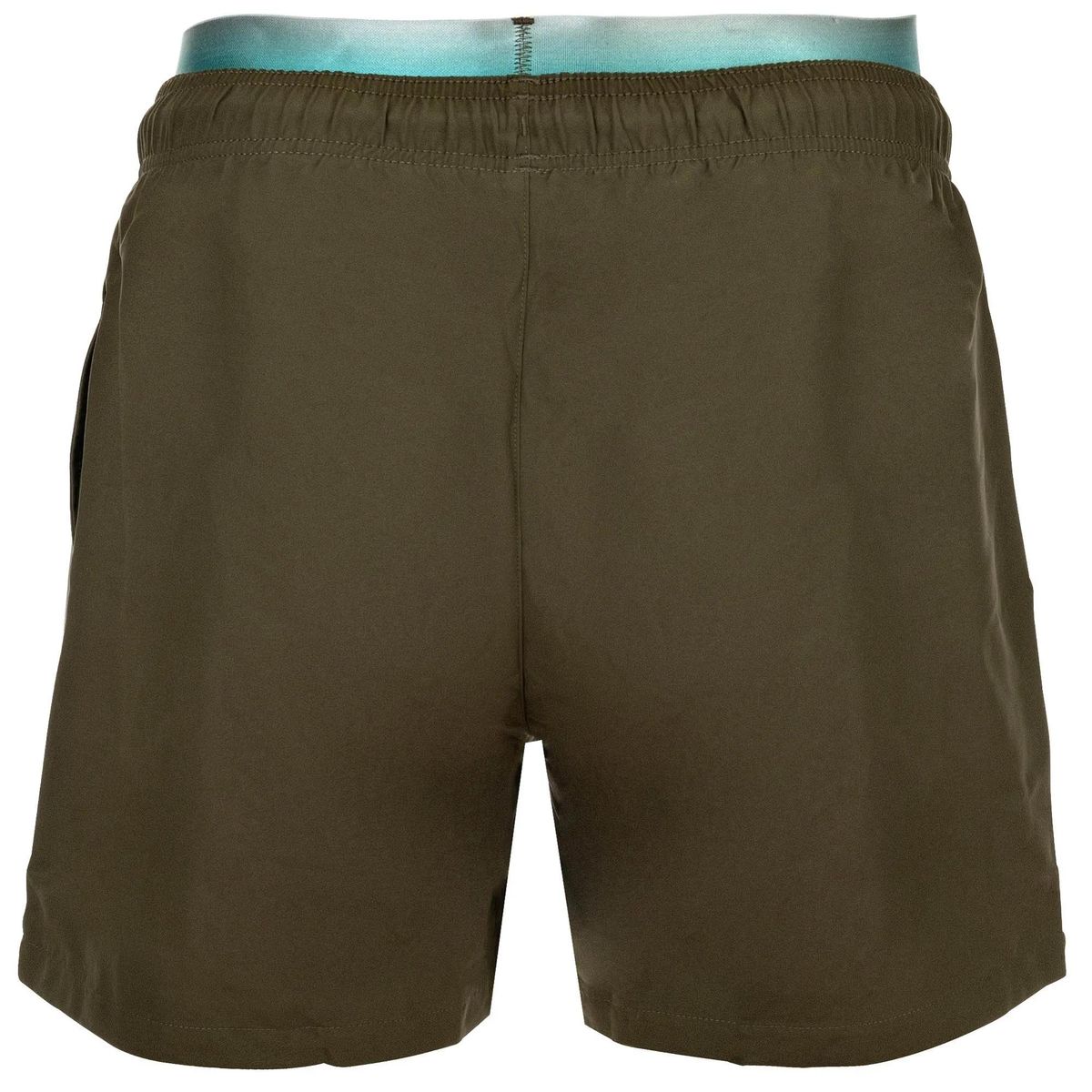 Olivgrüne Badeshorts aus Webstoff