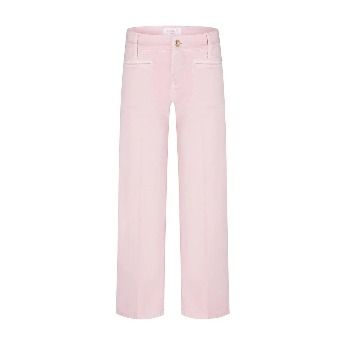 Cropped Hose mit weitem Bein in Rosa