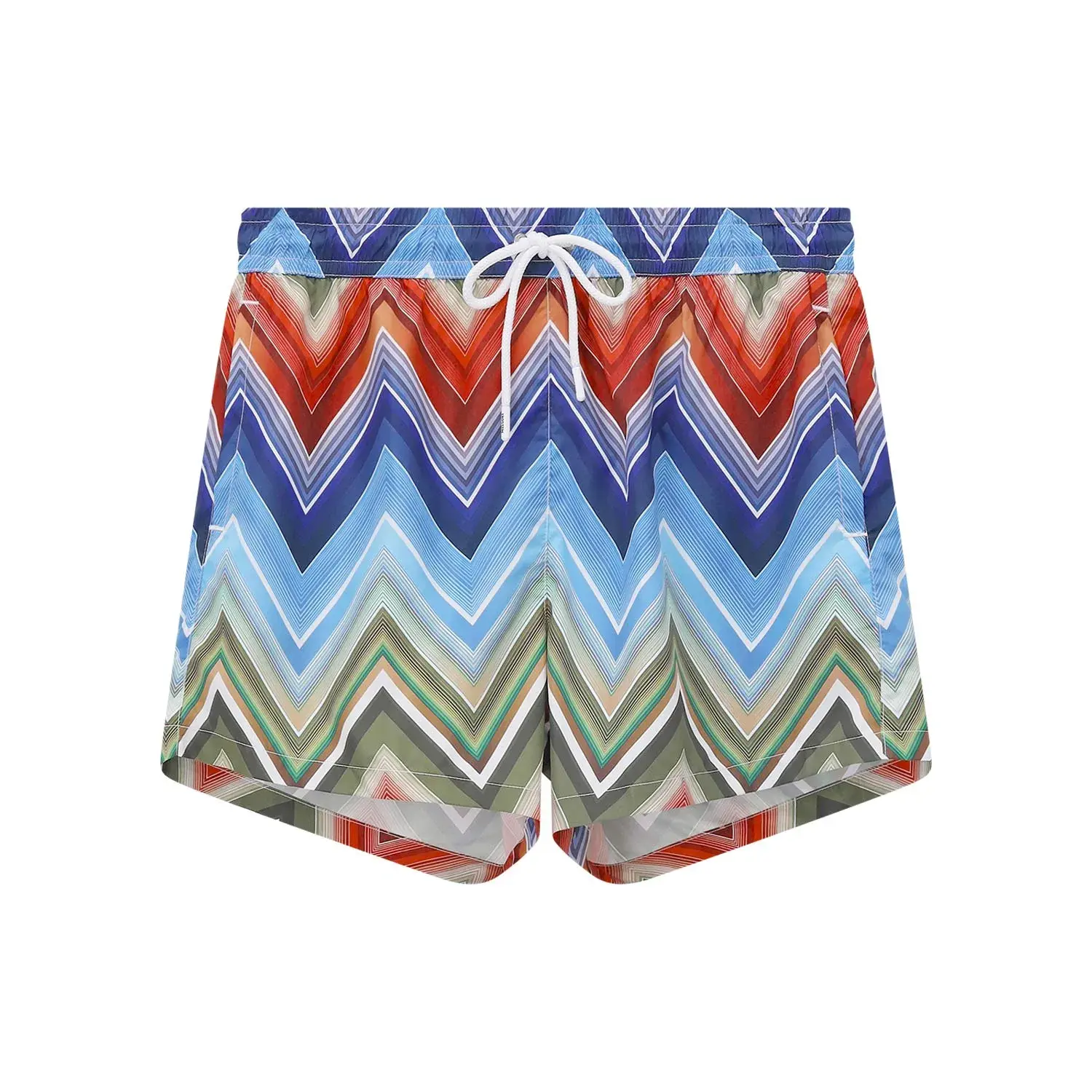 Lebhafte Badeshorts mit Zickzackmuster