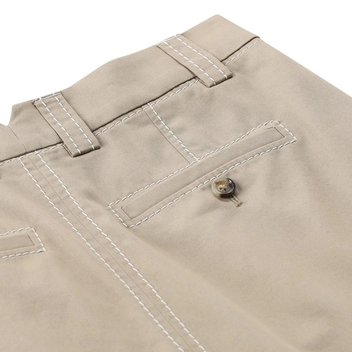 Khaki A-Linien Midirock aus Baumwolle