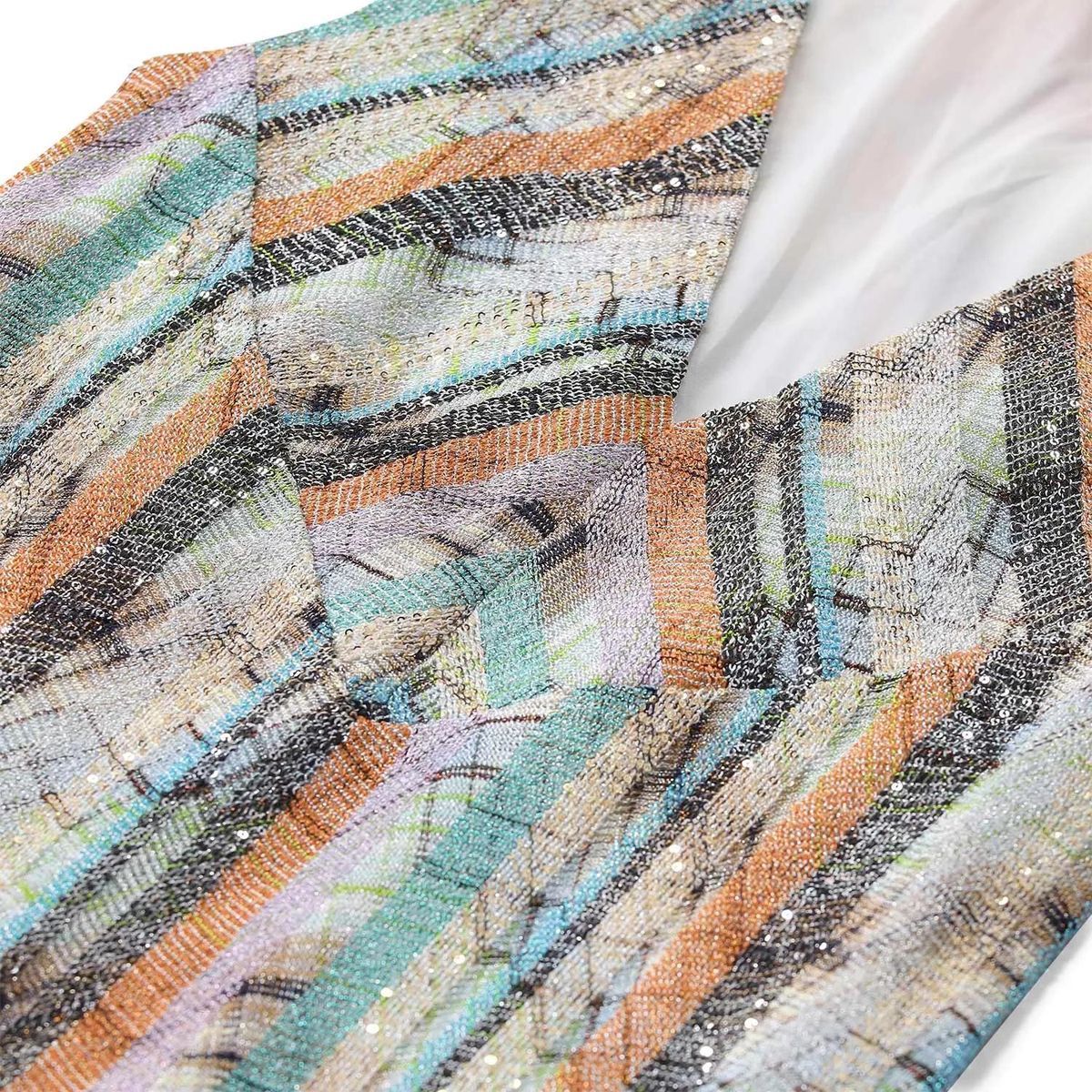 Ärmelloses Maxikleid mit Muster und V-Ausschnitt