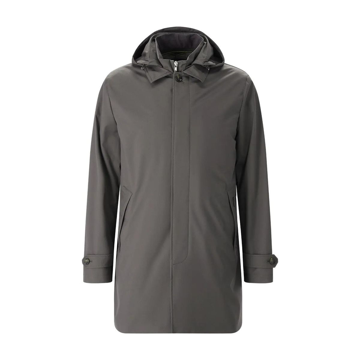 Herren Regenmantel mit Kapuze und Knopfleiste