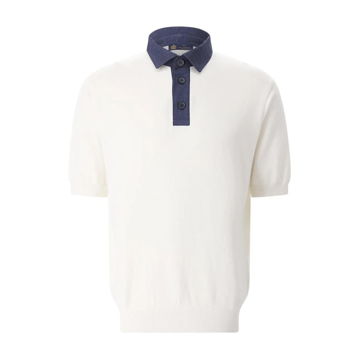 Polohemd aus Baumwollseide mit Kontrastkragen