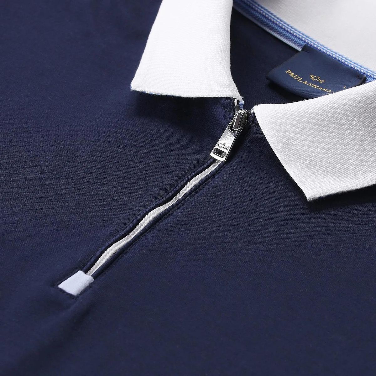 Klassisches Baumwoll-Poloshirt mit Reißverschluss