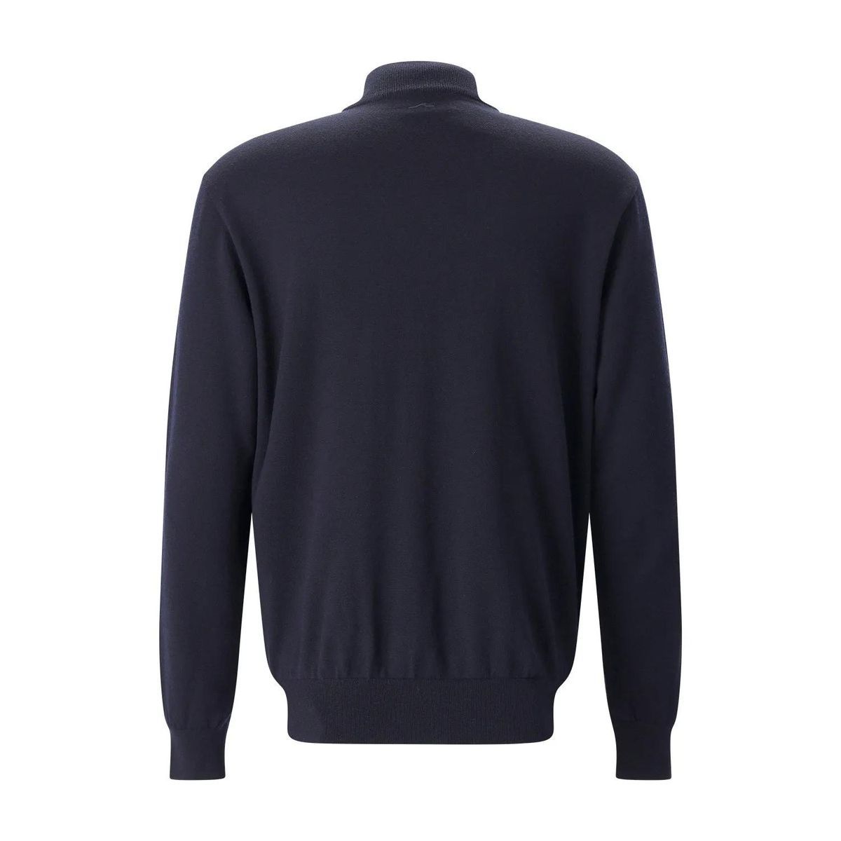 Marineblaue Strickjacke aus Wolle mit Reißverschluss