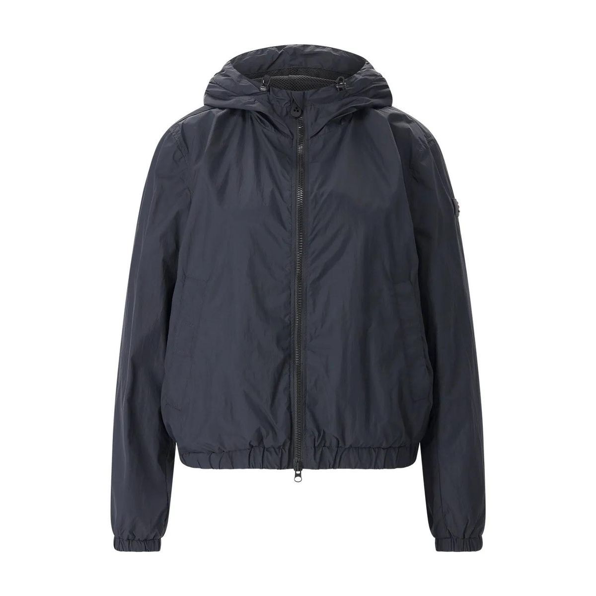 Kurze Windbreaker Jacke mit Kapuze