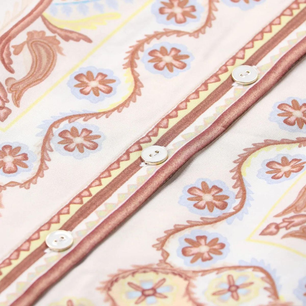 Mini-Kleid aus Seidenmischung mit Boho-Print