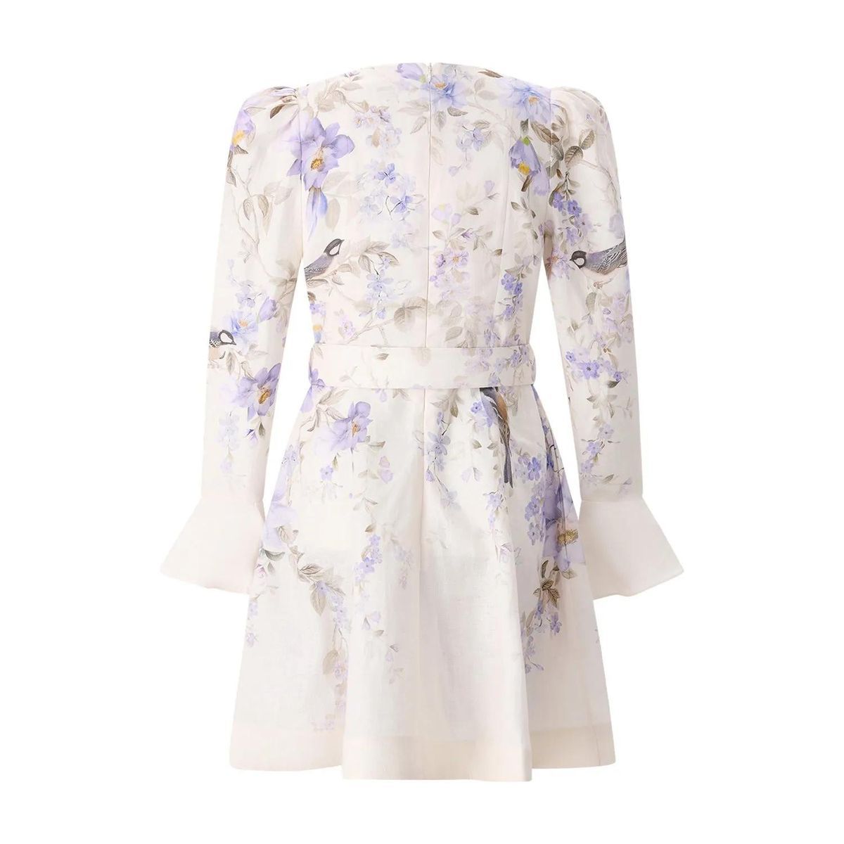 Mini-Kleid mit Blumendruck und Gürtel