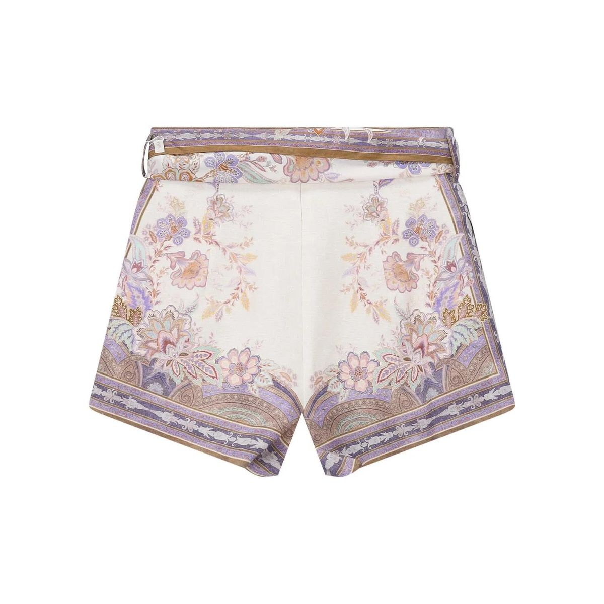 Leinen-Shorts mit floralem Paisley-Print