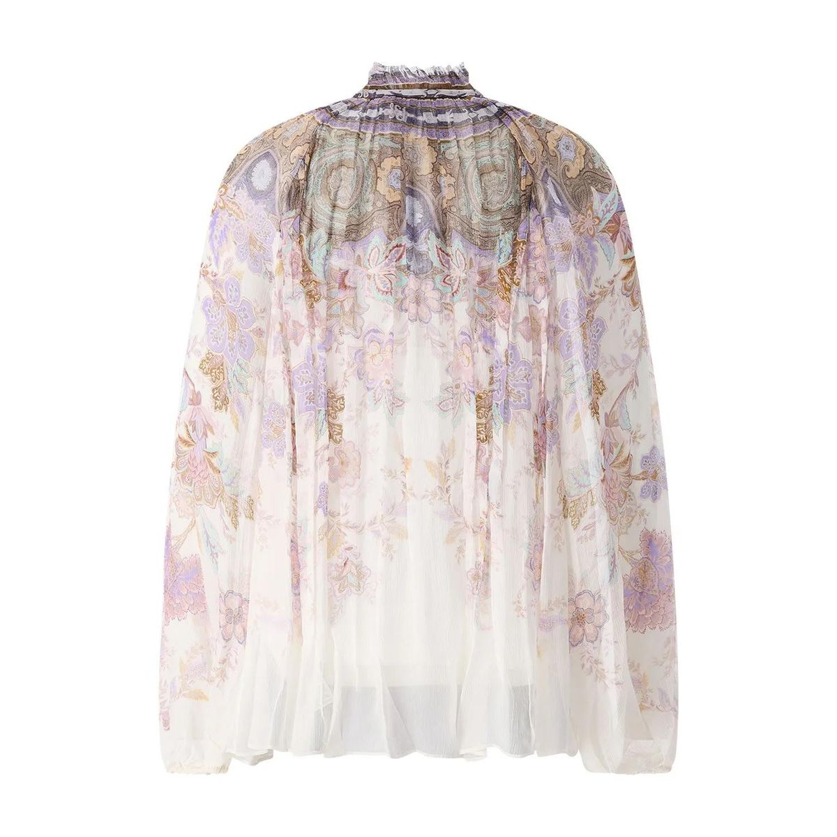 Geblümte Chiffonbluse mit Paisley-Print