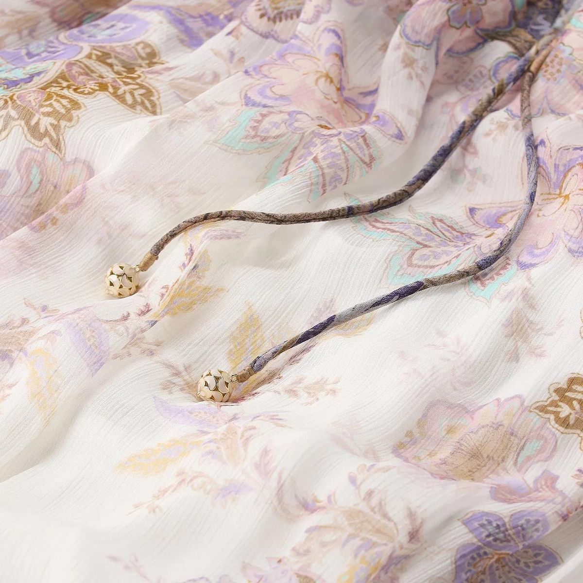 Geblümte Chiffonbluse mit Paisley-Print