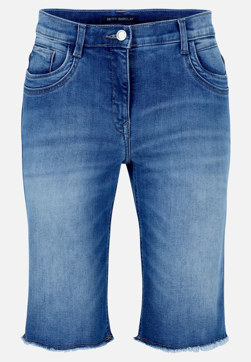 Jeans-Shorts mit aufgesetzten Taschen