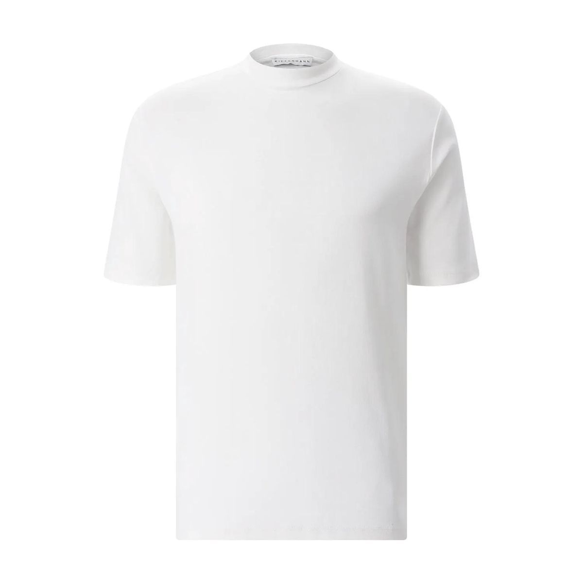 Minimalistisches Baumwoll-T-Shirt mit Stehkragen