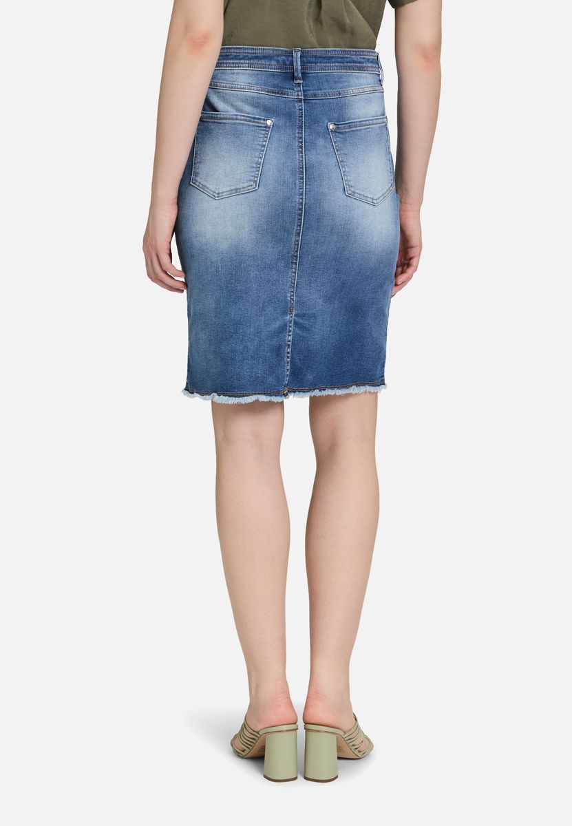 Jeansrock mit Fransen