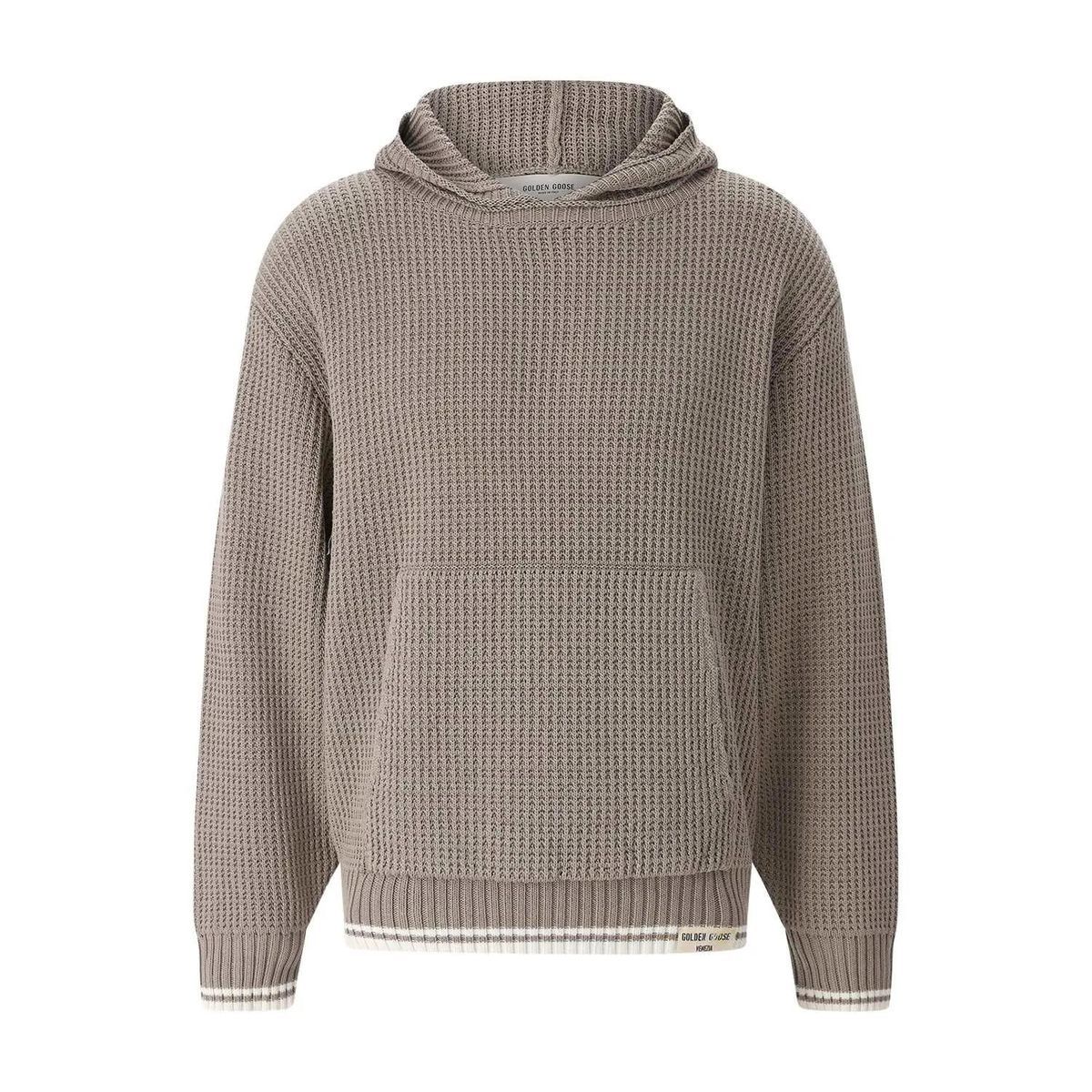 Hoodie aus strukturiertem Strick mit Logo