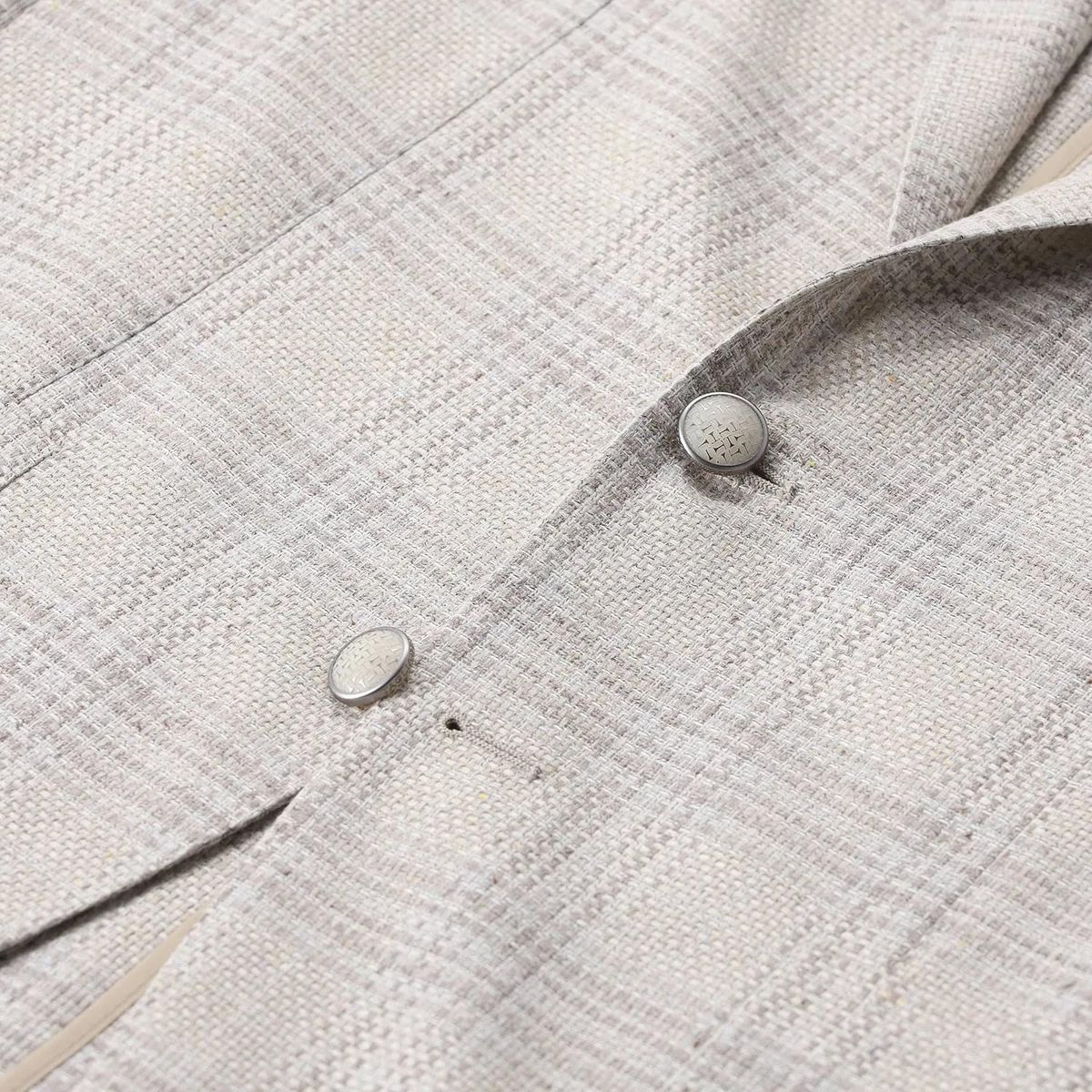 Beige karierter Blazer aus Wollmischung