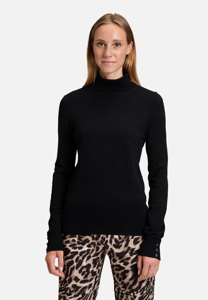 Elegantes Langarm Rollkragen Strickoberteil