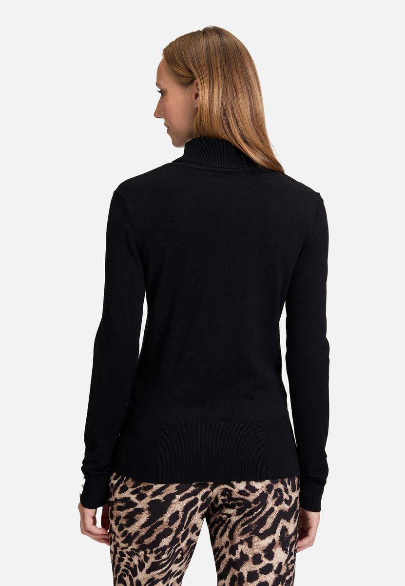 Elegantes Langarm Rollkragen Strickoberteil