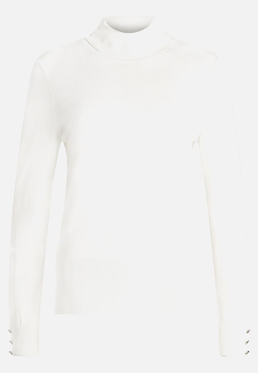 Elegantes Langarm Rollkragen Strickoberteil