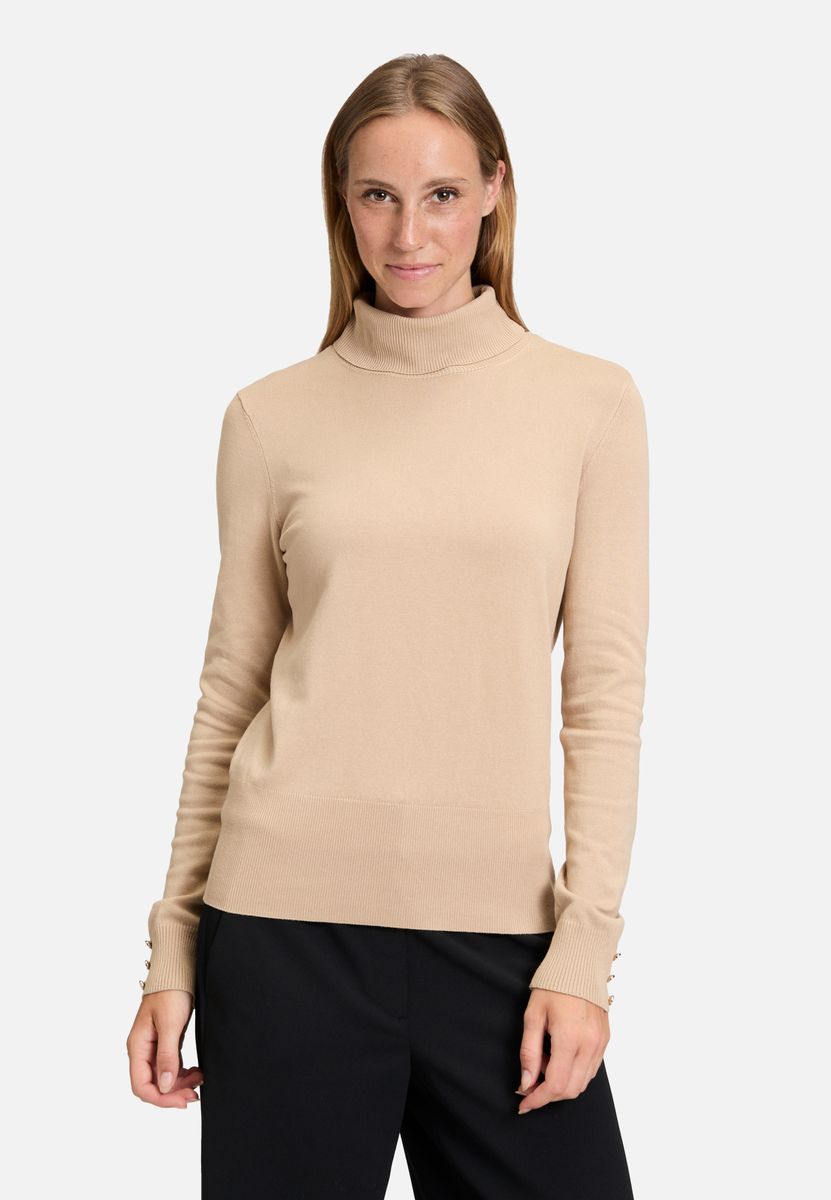 Elegantes Langarm Rollkragen Strickoberteil