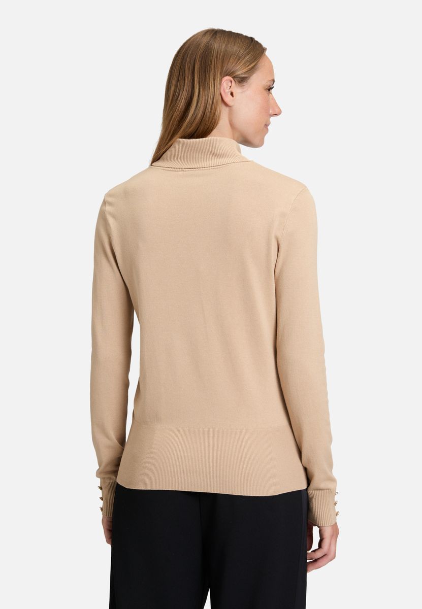 Elegantes Langarm Rollkragen Strickoberteil
