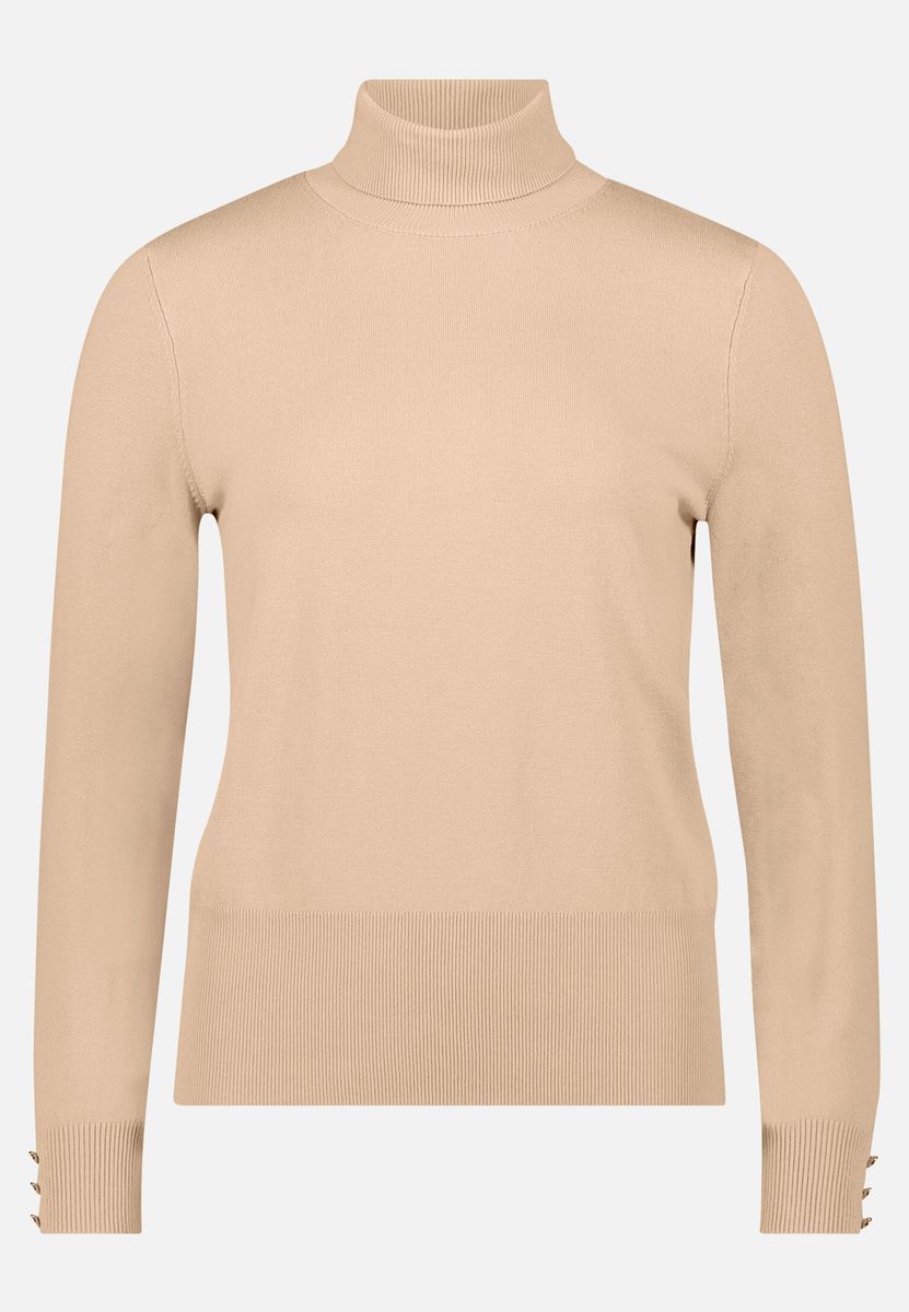 Elegantes Langarm Rollkragen Strickoberteil