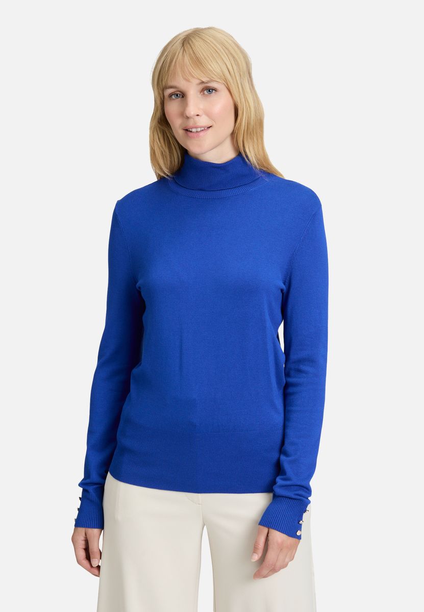 Elegantes Langarm Rollkragen Strickoberteil