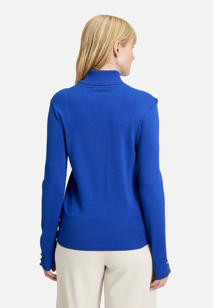 Elegantes Langarm Rollkragen Strickoberteil