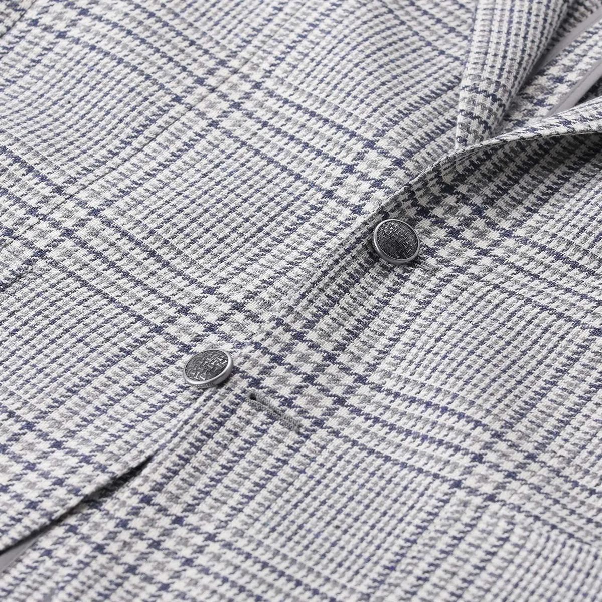 Gemusterter Wollmischung Einreiher-Blazer