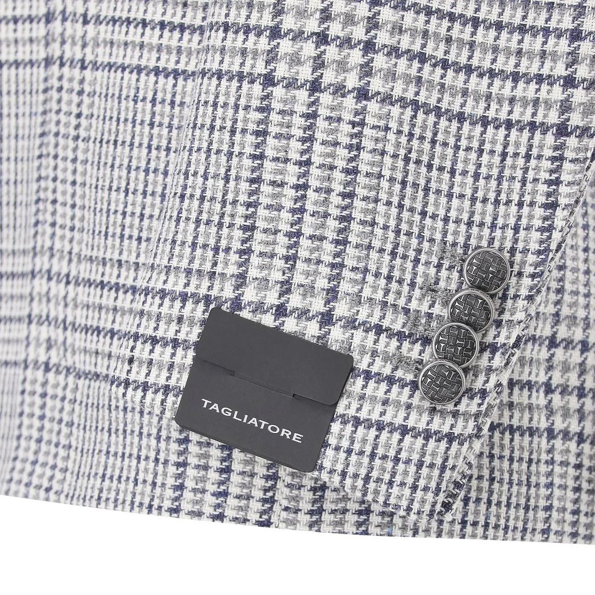 Gemusterter Wollmischung Einreiher-Blazer