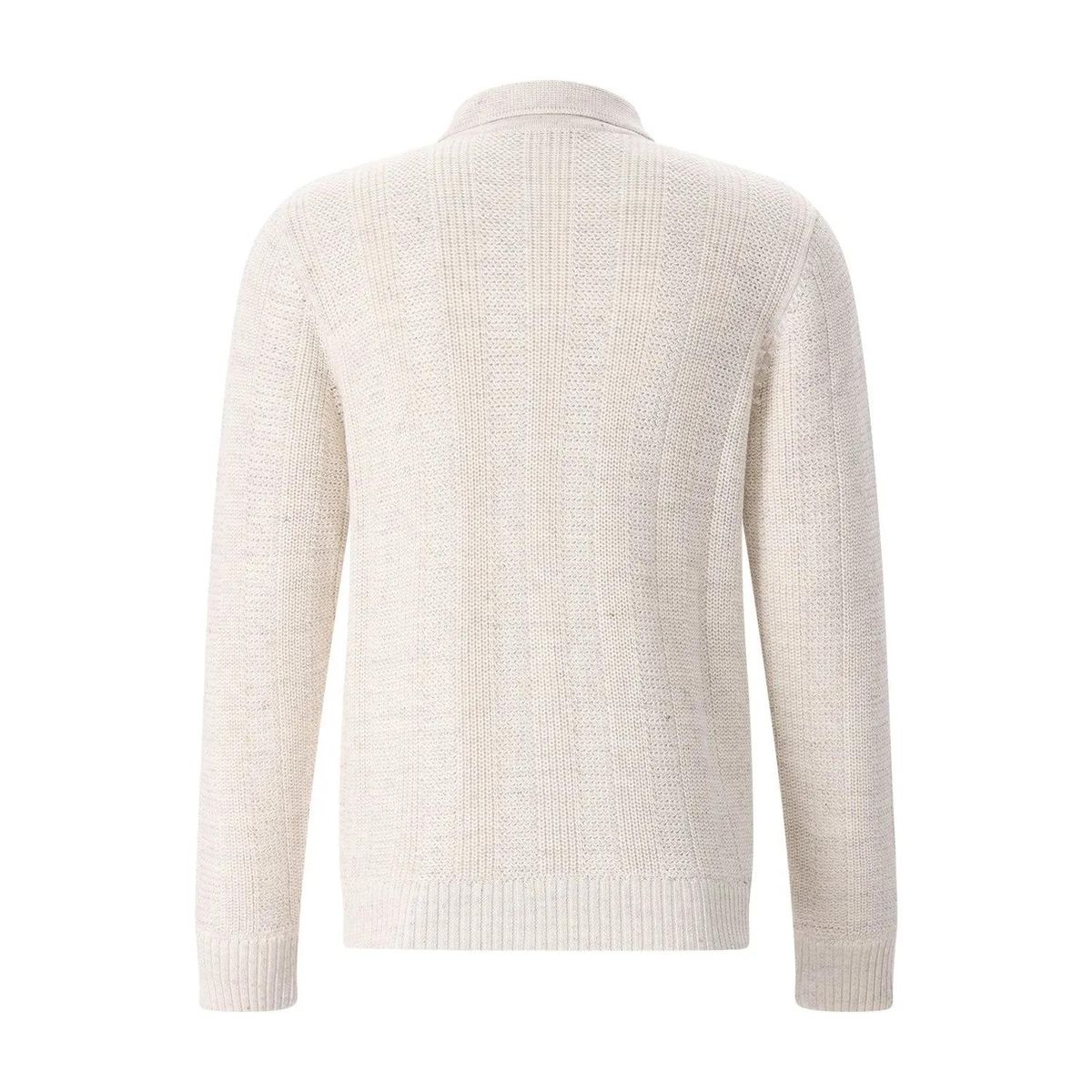 Strickjacke aus Leinengemisch mit Kragen