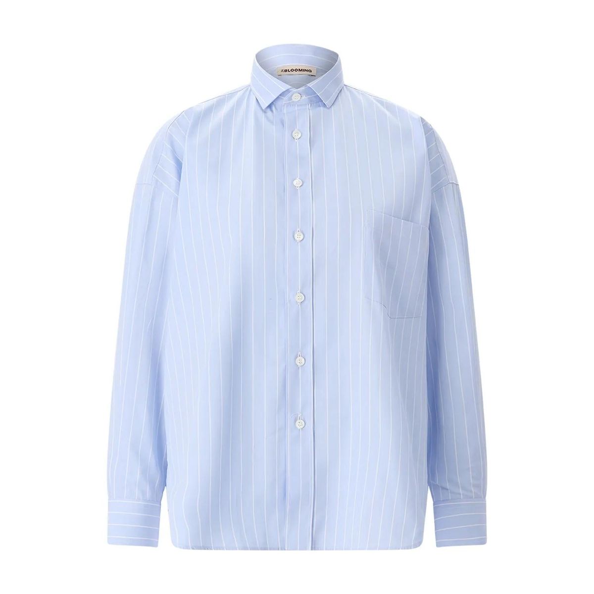Gestreiftes übergroßes Hemd mit Knöpfen