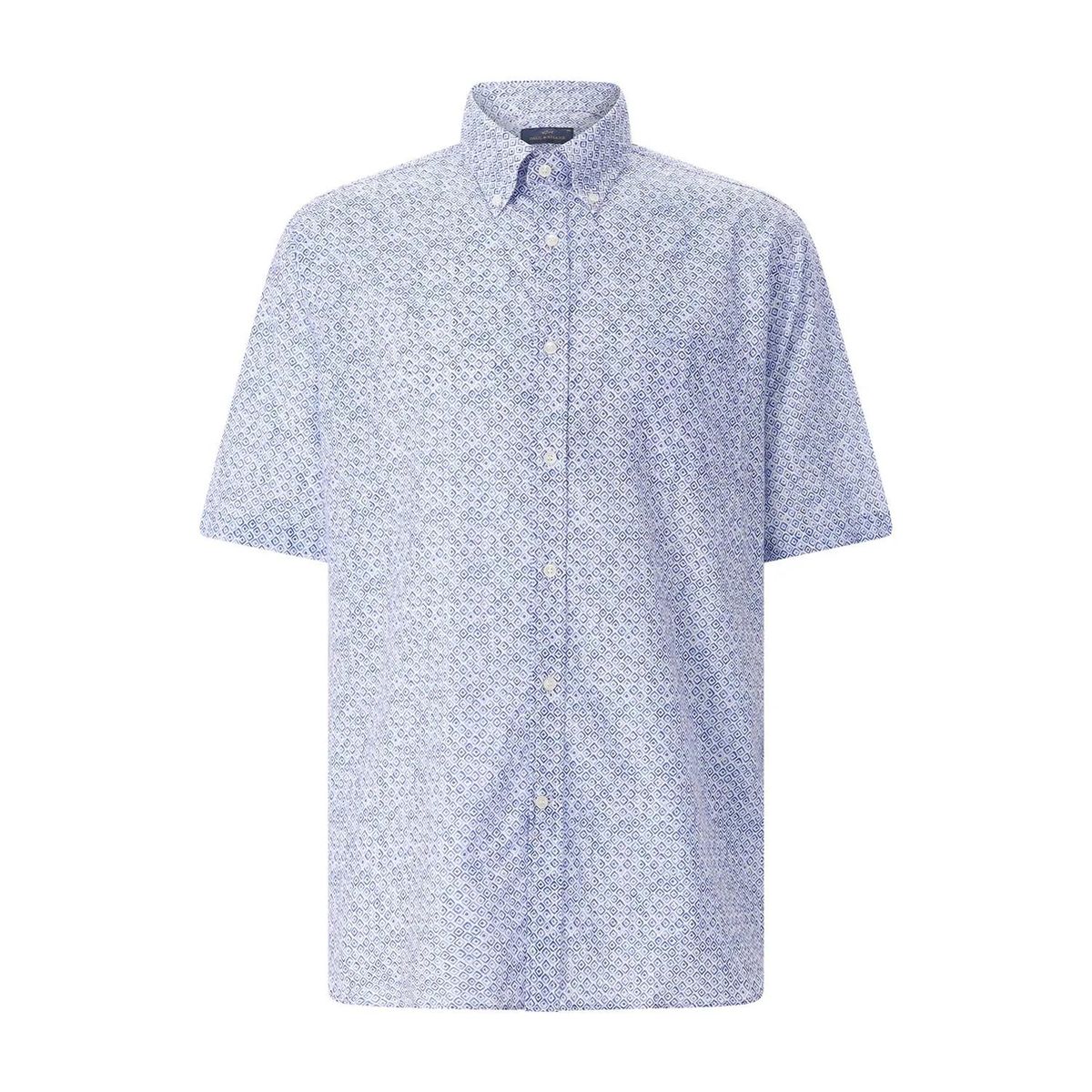 Kurzarmhemd mit Muster und Knopfleiste