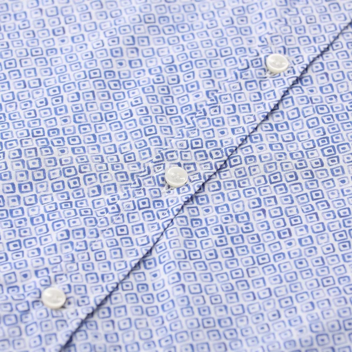 Kurzarmhemd mit Muster und Knopfleiste