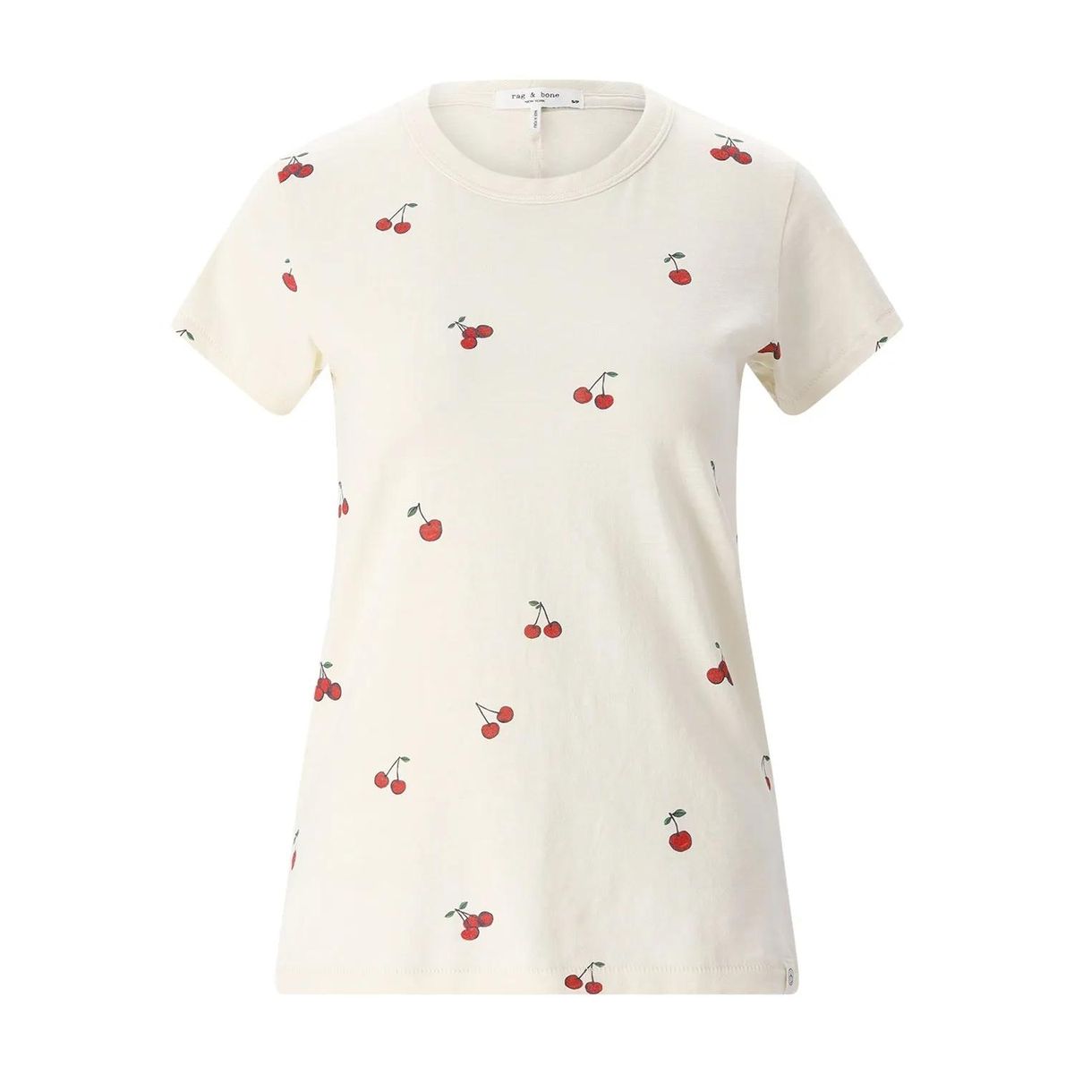 Lässiges Baumwoll-T-Shirt mit Kirschprint